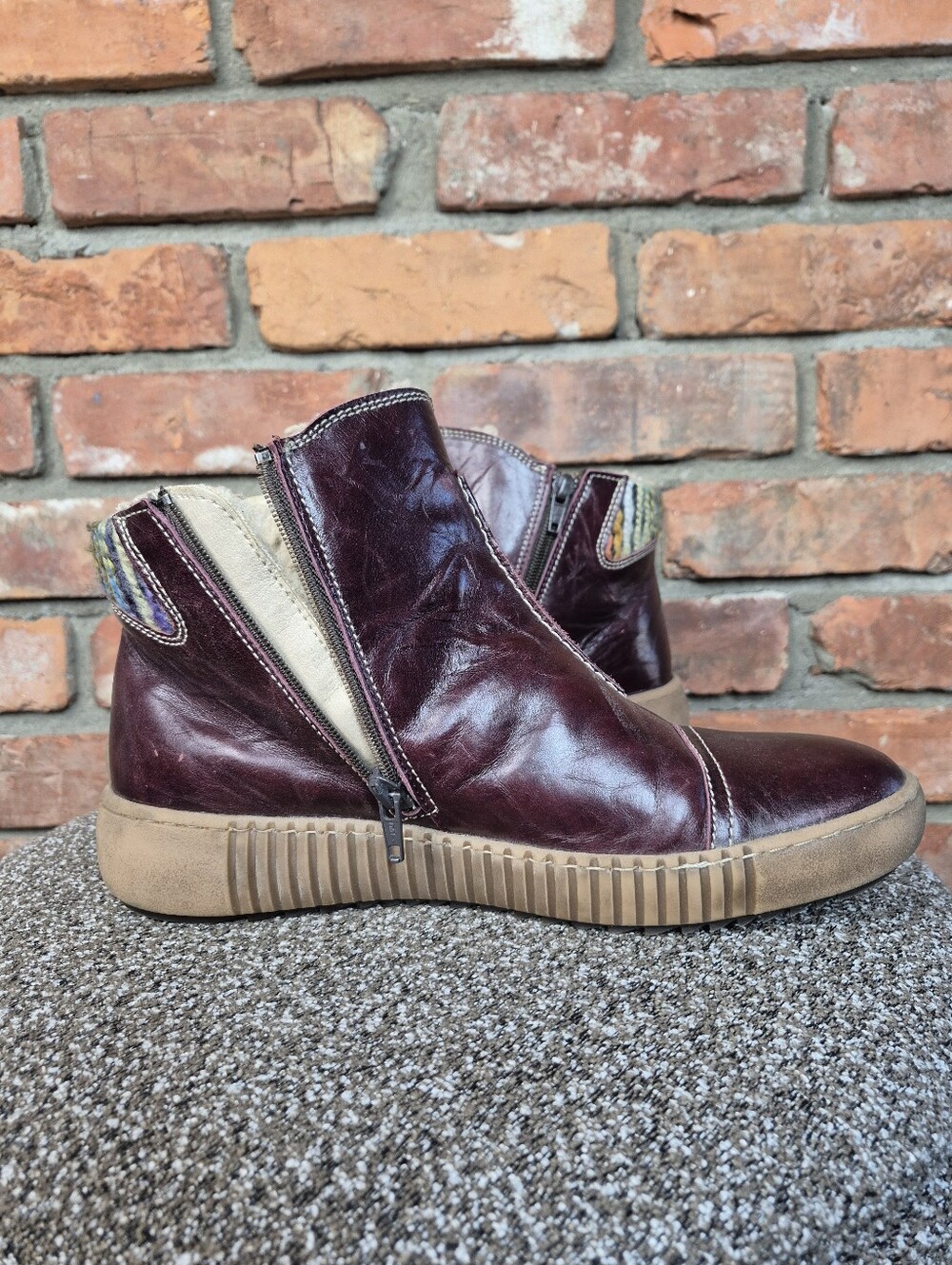 Josef Seibel Maren 07 Burgundy Leather Wool Lined Ankle Boots EU 40 - Picture 6 of 11